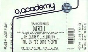 SPECIAL LIVE REPORT - Overkill at O2 Academy, Islington - London