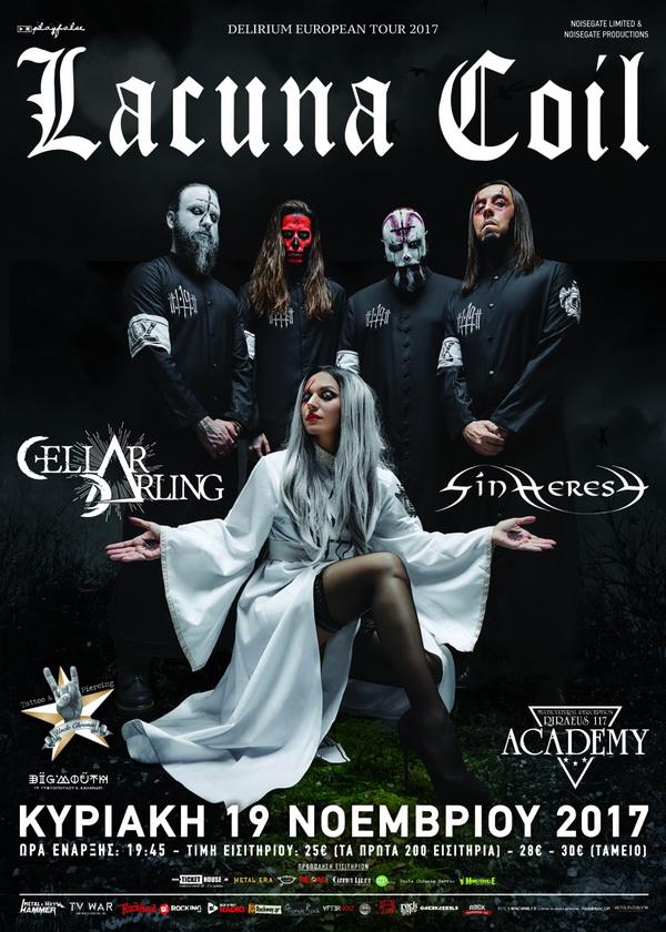 LACUNA COIL, CELLAR DARLING, SYNHERESY LIVE REPORT